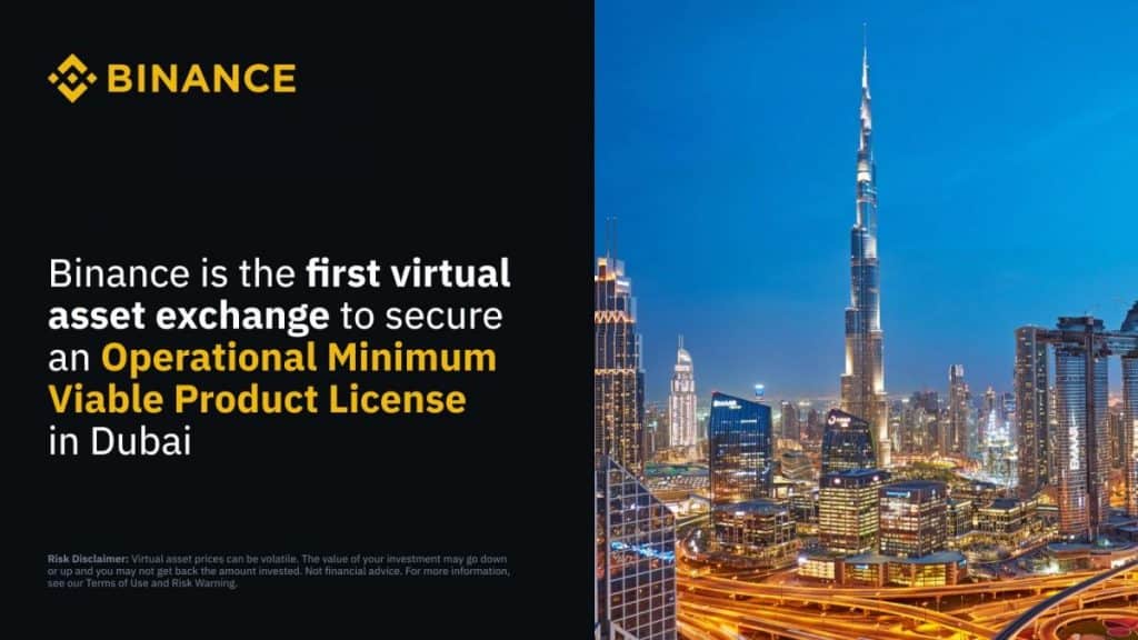 Binance Becomes the First Exchange to Receive an Operational MVP License in Dubai