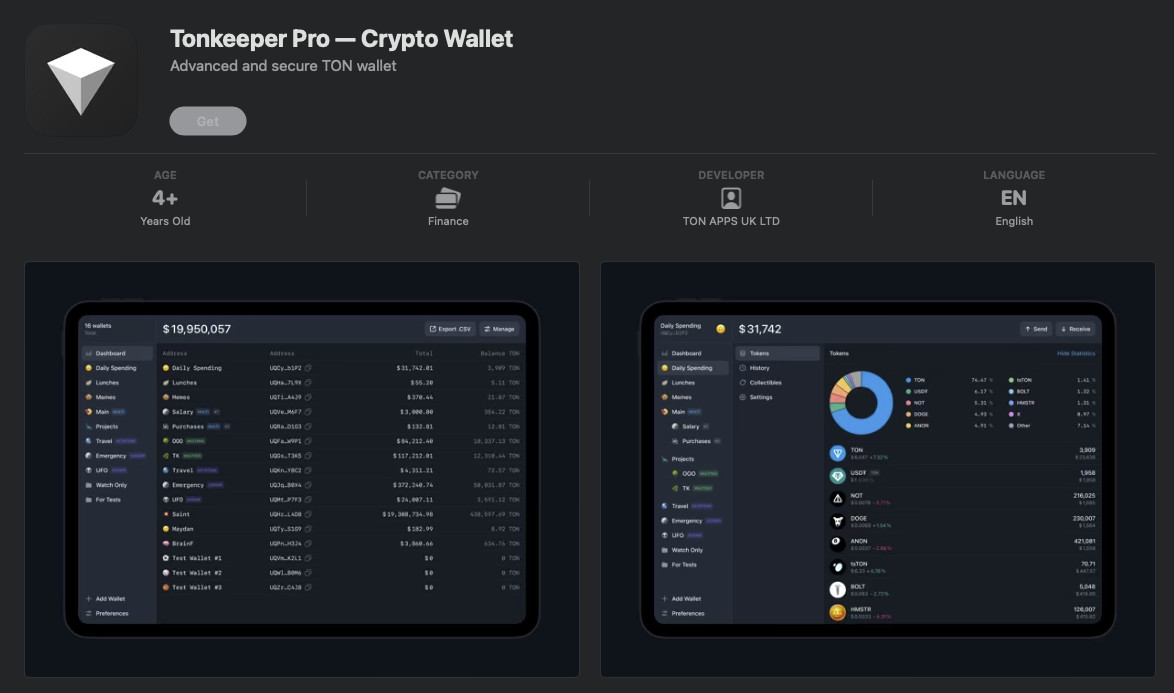 Tonkeeper Pro launches on iOS – enabling USDT transfers on TON without gas and introducing advanced security features