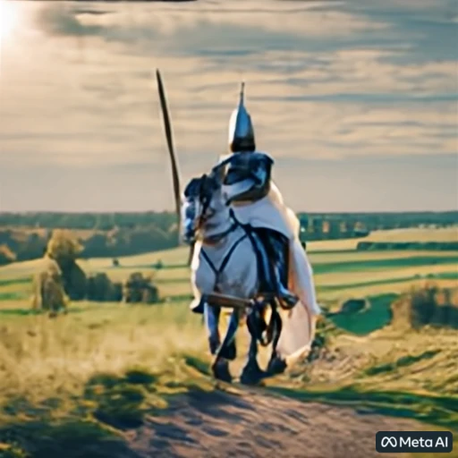 AI-generated video: knight