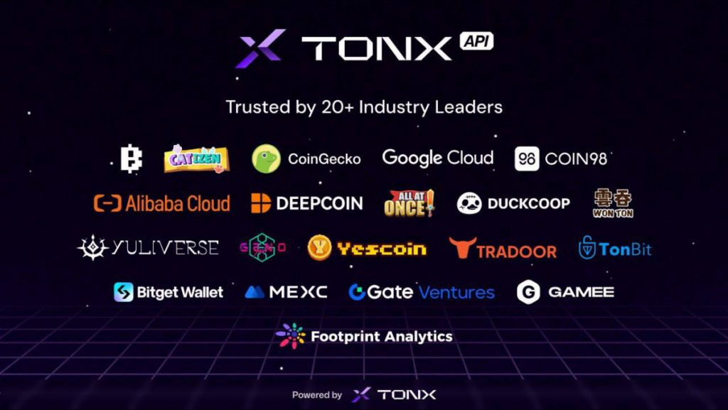 TONX API Partners with 20 Industry Leaders, Including Blum, Catizen, CoinGecko, and Google Cloud