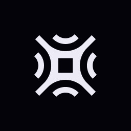 Cortext logo showing a geometric abstract icon with a central square and symmetrical curved lines extending outward, set against a dark background.