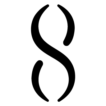 SingularityNET logo showing a  thick, black, stylized "S" shape made of four curved lines on a light gray background. The top and bottom curves are separated, giving the symbol an abstract, modern look.