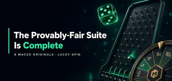 Maczo Completes Its In-House Provably-Fair Casino: 8 Originals Plus Lucky Spin on a Crypto-Native Platform of 3,200+ Games