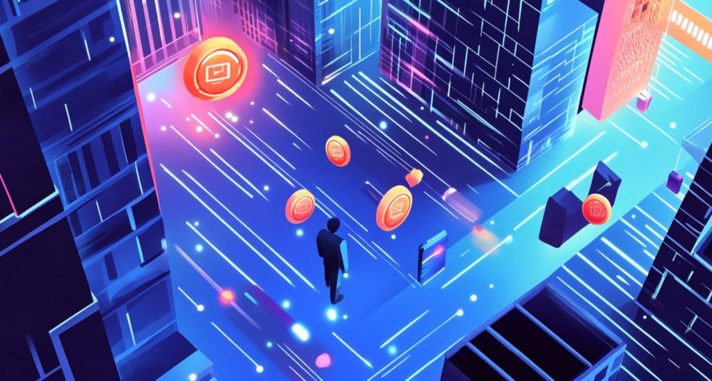 Current image: Blockchain loyalty programs and tokenized digital rewards connecting brands, customers and Web3 ecosystems.