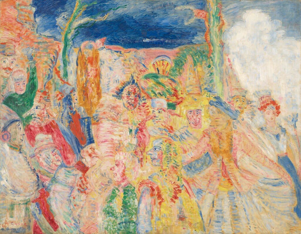 James Ensor, Carnaval de Binche, olieverf op doek, 1924, Bilder