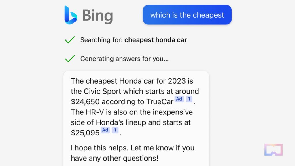 bing chat advertising