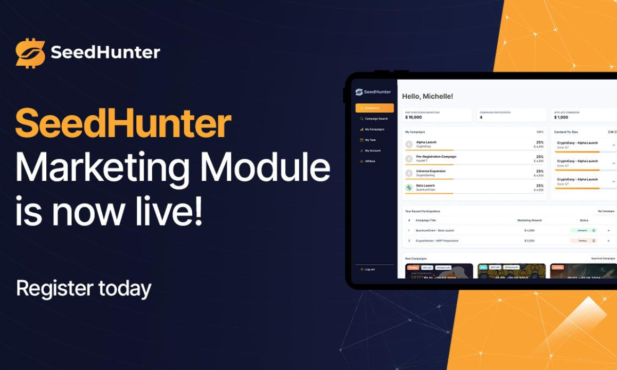 SeedHunter Marketing Module är live – Web3 Influencerkampanjer med betalning i stabila mynt