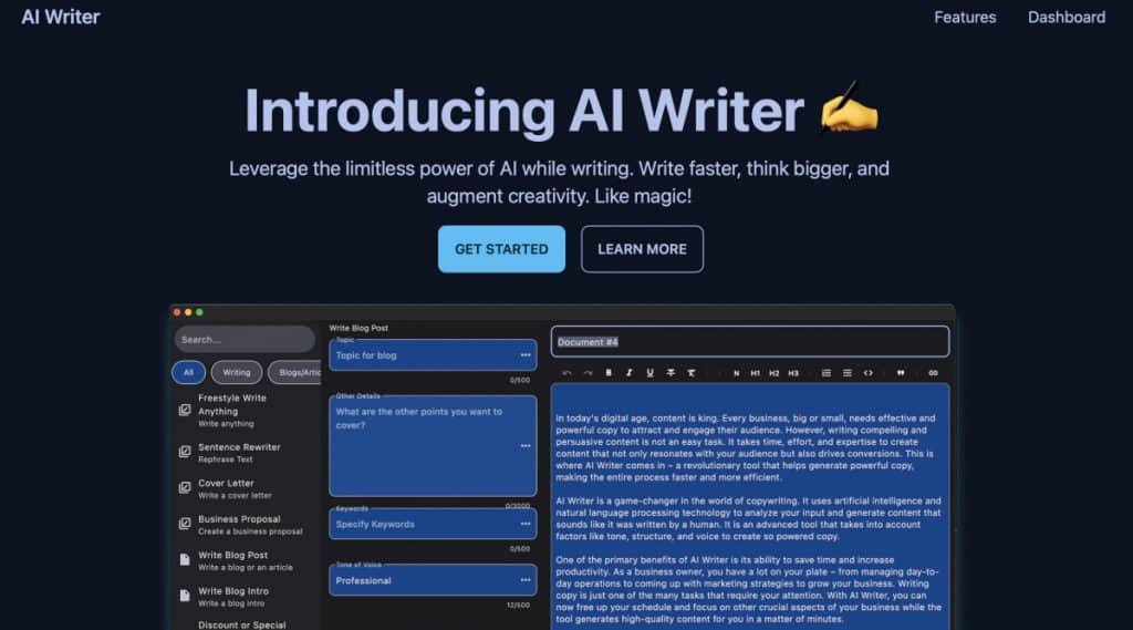 AI Writer iOS App