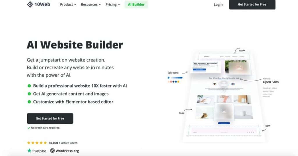 costruttore di siti web