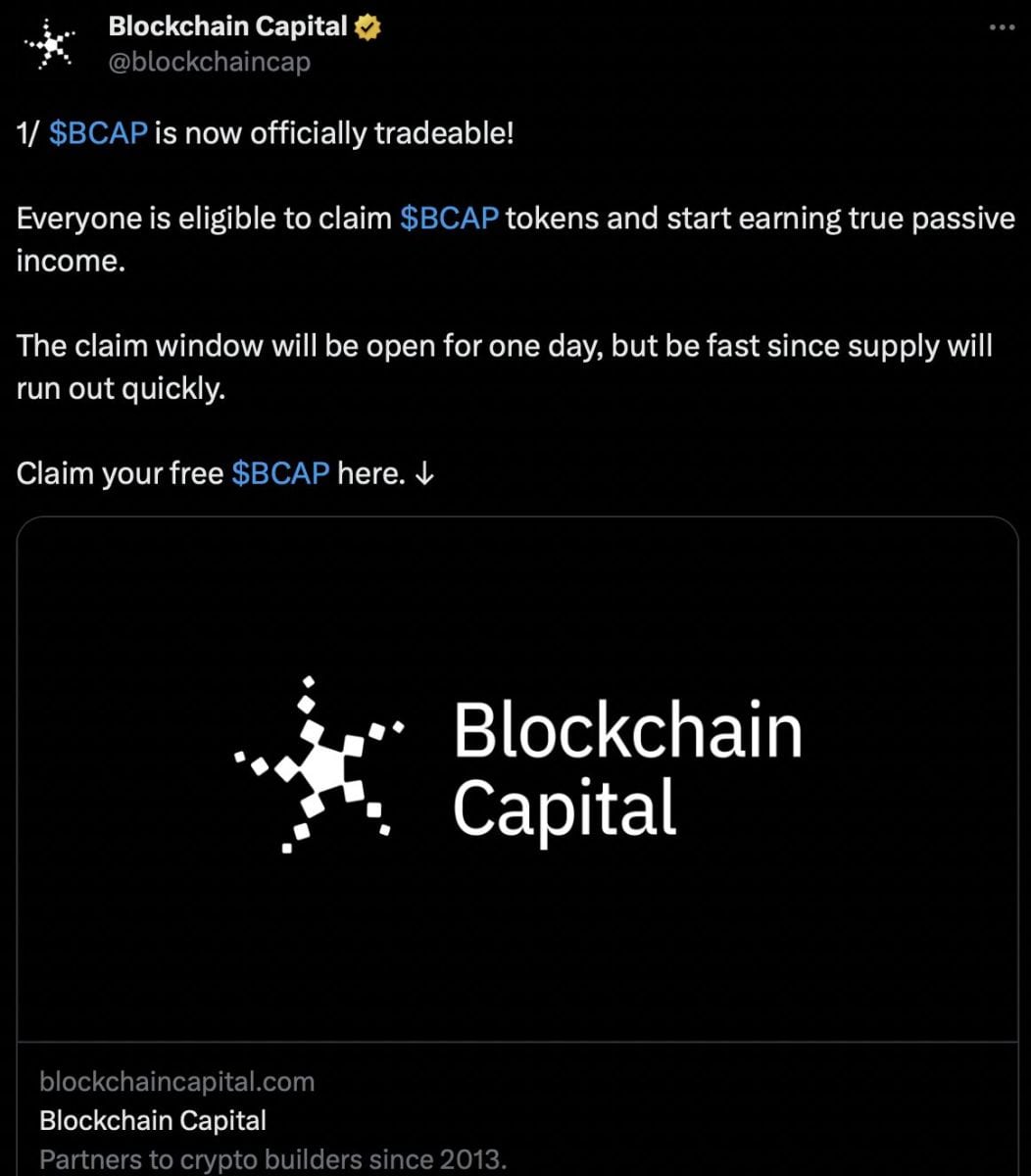 Blockchain Capital's X Profile Seems to Have Been Hacked Metaverse Post