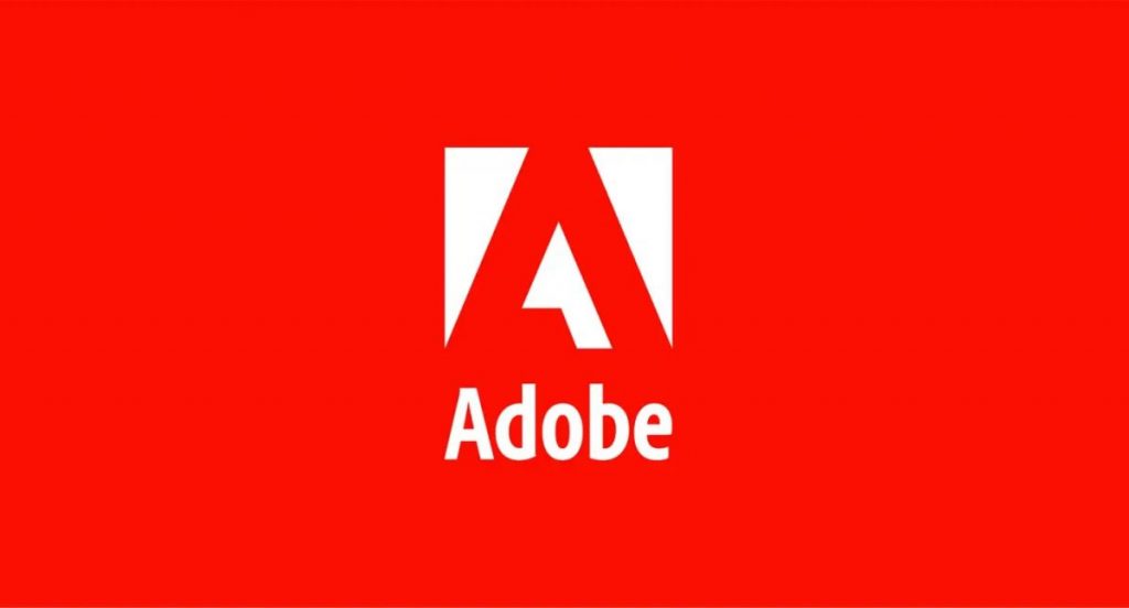 Logo softvéru Adobe vo forme širokého bannera