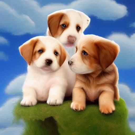puppies in a cloud