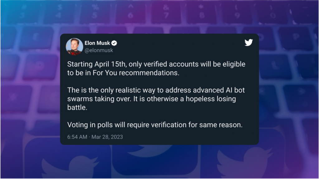 Twitter to add Verification Requirement for “For You” Recommendations to fight Bots.