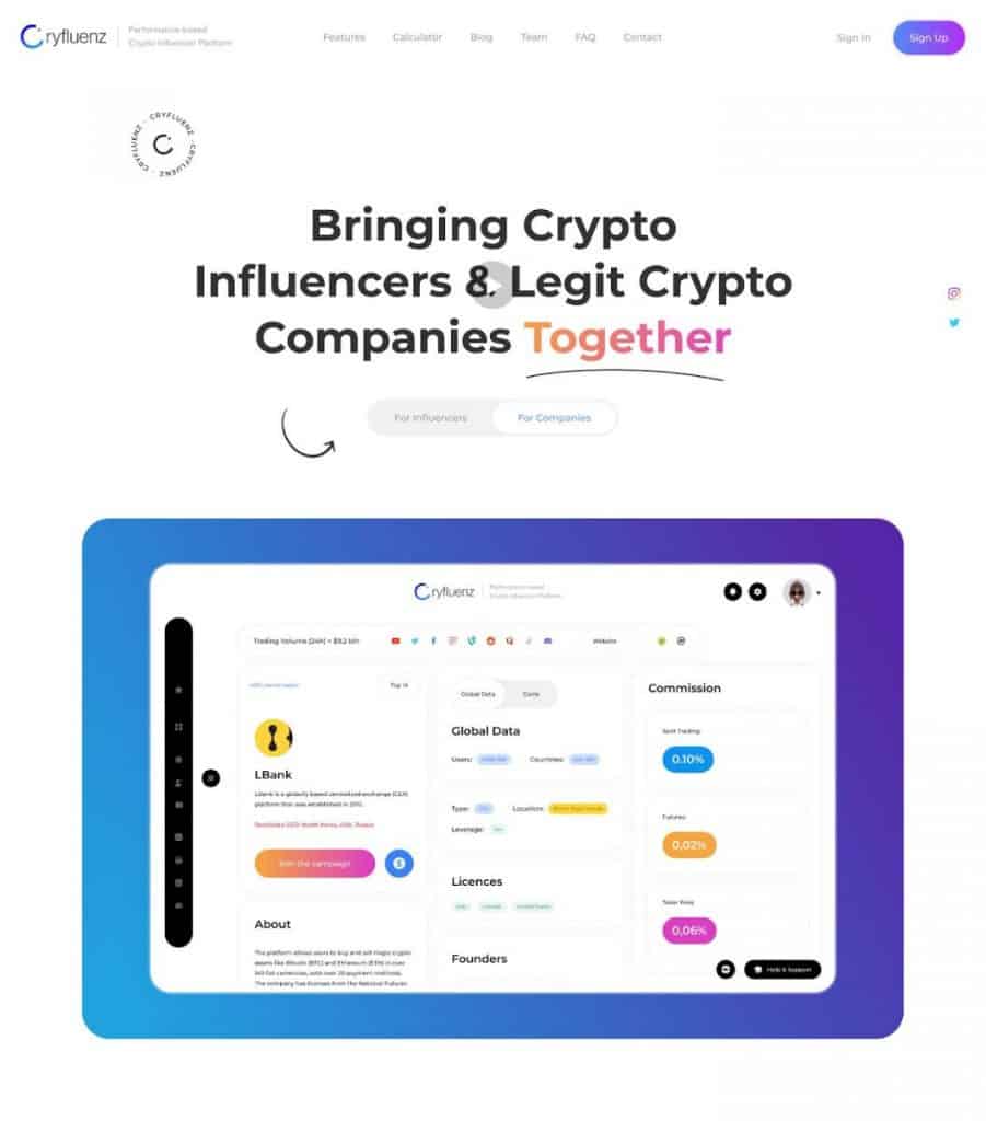Cryfluenz Announces New Era of Collaboration Between Crypto Companies and Influencers
