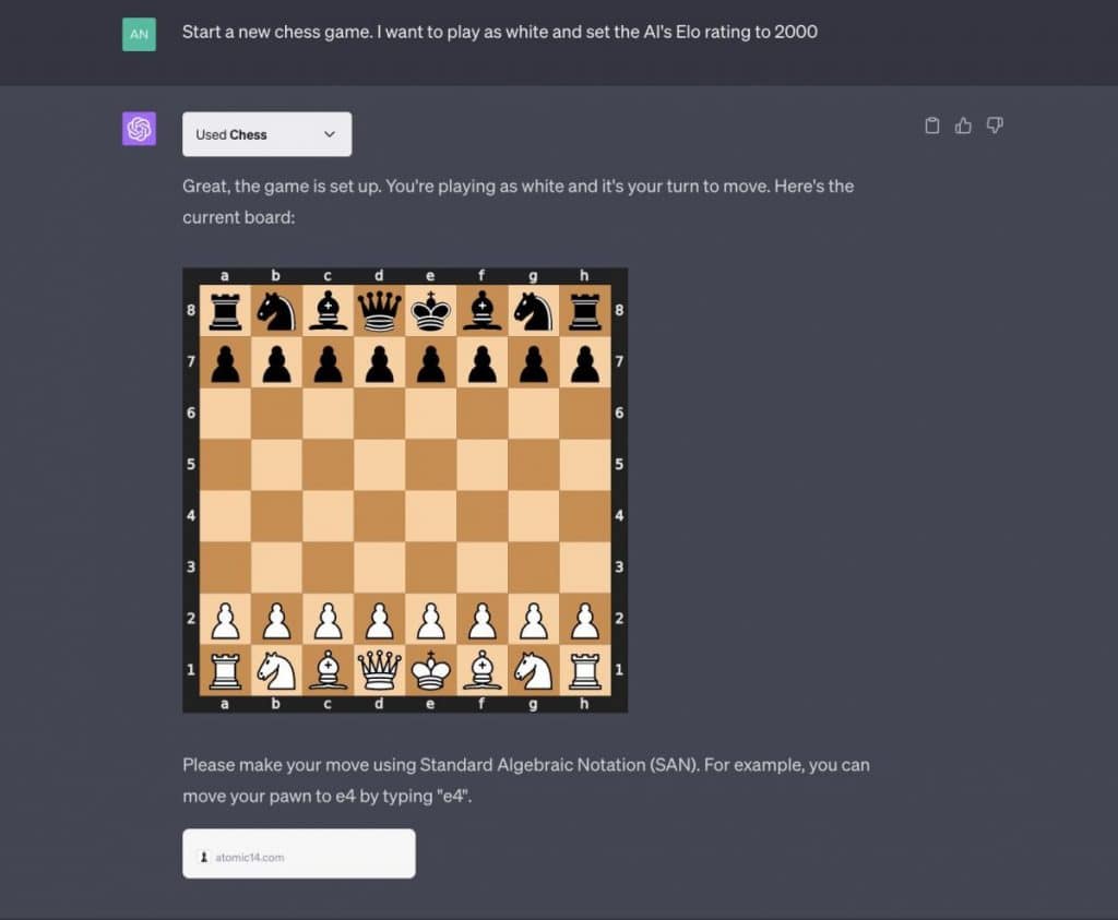 šachy ChatGPT Zapojit