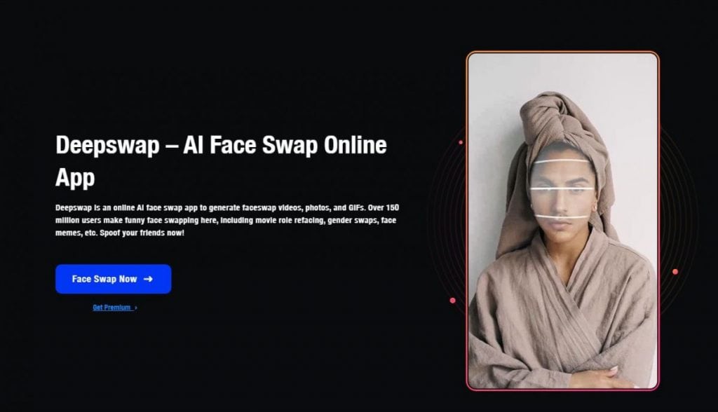 6. Deepswap AI Face Swap Online App