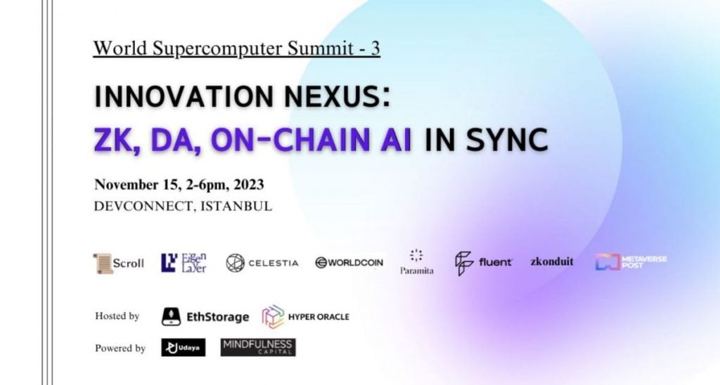 ZK, DA, and AI Discussions at the 3rd World Supercomputer Summit on November 15th