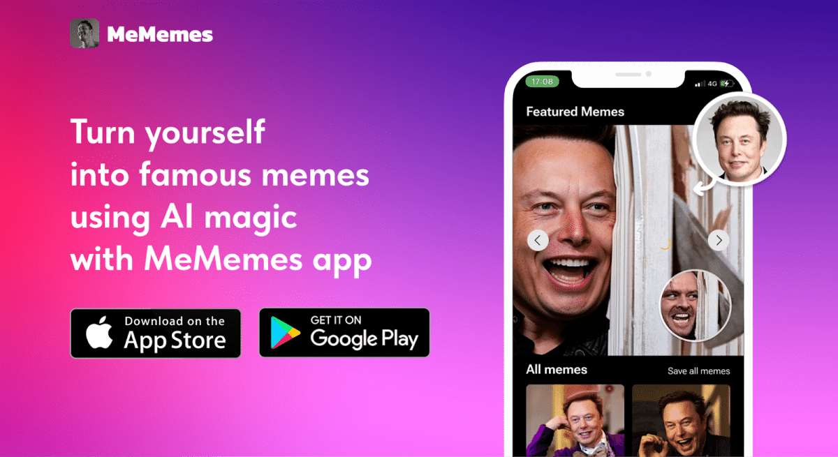 Aplicativo para iOS do gerador MeMemes AI