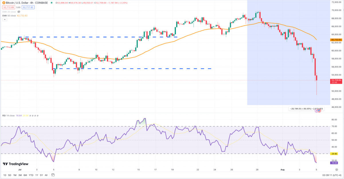 The article discusses the abrupt and severe decline in Bitcoin's value in early August, attributed to over-leveraged positions, macroeconomic concerns, and regulatory uncertainties, with Ethereum and Toncoin following suit amidst the broader crypto market's turmoil.