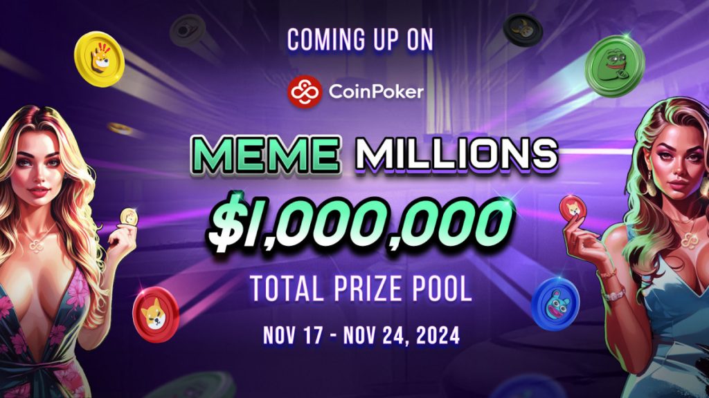 CoinPoker To Host A $1 Million ‘Meme Millions’ Tournament Series with DOGE, SHIB, PEPE and More Meme Coins