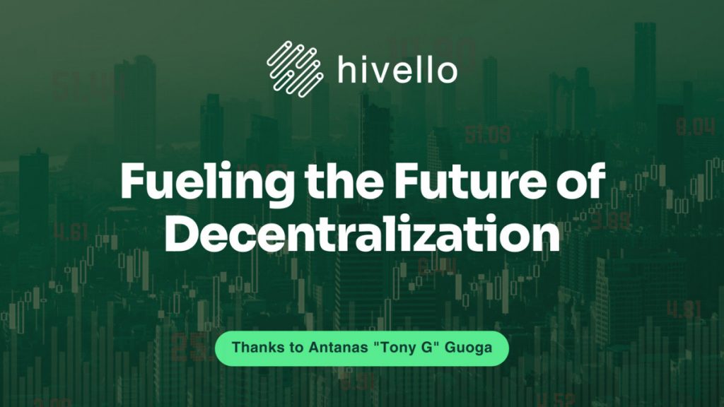 Hivello Secures Strategic Investment from Antanas “Tony G” Guoga to Scale Decentralized Compute