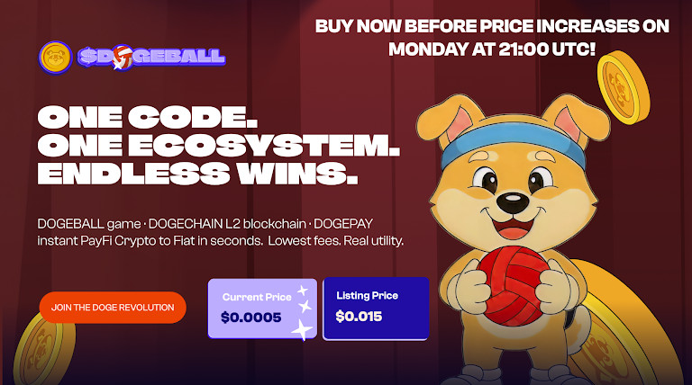6 New Crypto Coins 2026: Final Chance for Low DOGEBALL Pricing at 21:00 UTC Today!