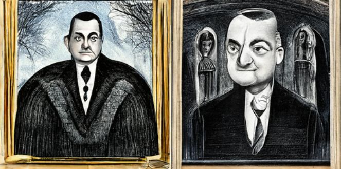 Charles Addams-Porträtstil