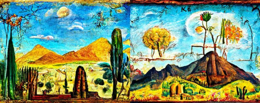Frida Kahlo landschapsstijl