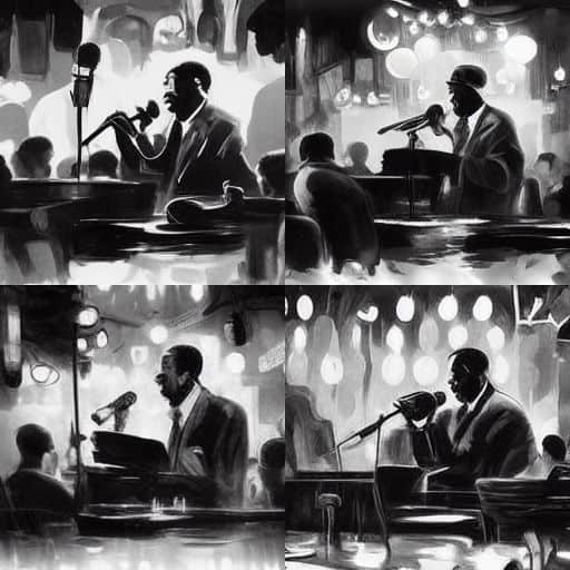 rubber duck duke ellington. Harlem jazz club. Singing. Mic. Ambience
