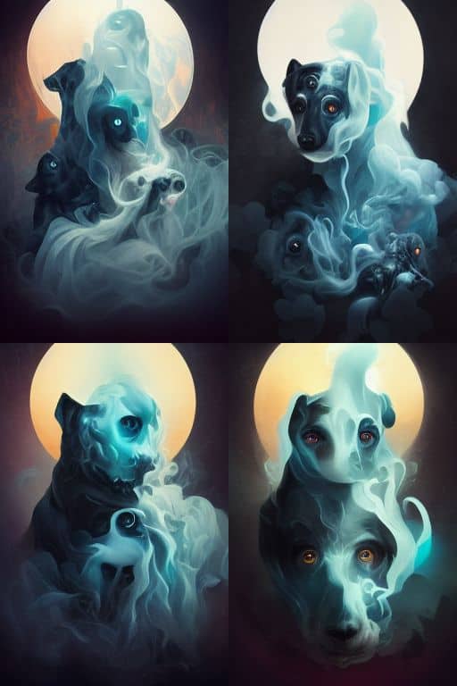 Swirls :: mist :: fantoom + geest + hond + gloeiende ogen