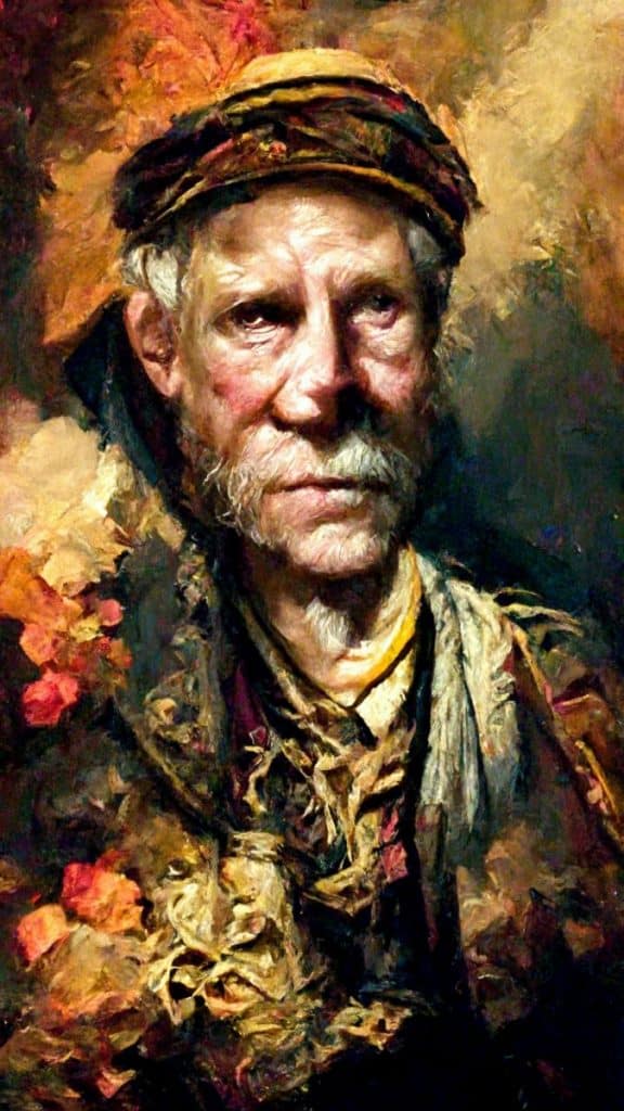 Portret In de stijl van Rembrandt Harmenszoon van Rijn olieverfschilderij --w 1024 --h 1920 --hd