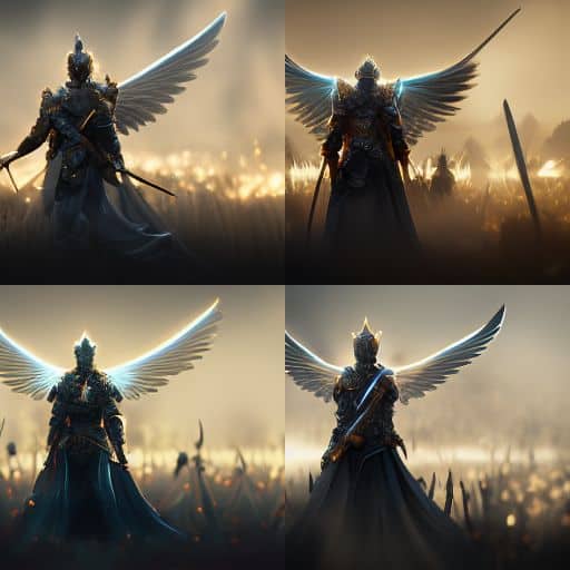 koning shamn, avatar, zwaarden, engelenvleugels. 4k, onwerkelijke motor, behang