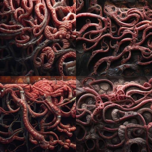 meaty cyborg wall texture. Lots of tentacles, wires and tumors