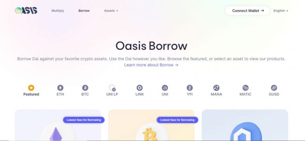 Best Crypto Lending platform Oasis Borrow