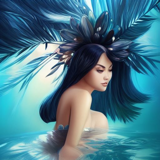 beautiful fashion elegant goddness of water, chic strapless dress, tropical sea background, character design, in the style of artgerm, and wlop, chanel jewelry, cinematic lighting, hyperdetailed, 8 k realistic, symmetrical, global illumination, radiant light, love and mercy, frostbite 3 engine, cryengine, dof, trending on artstation, digital art, crepuscular ray