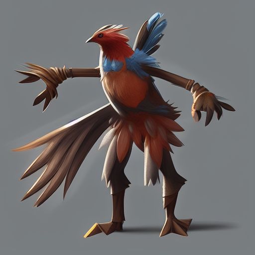 Trendiger anthropomorpher Vogel, MOBA-Charakterkonzeptkunst, 8k, unwirkliche Engine