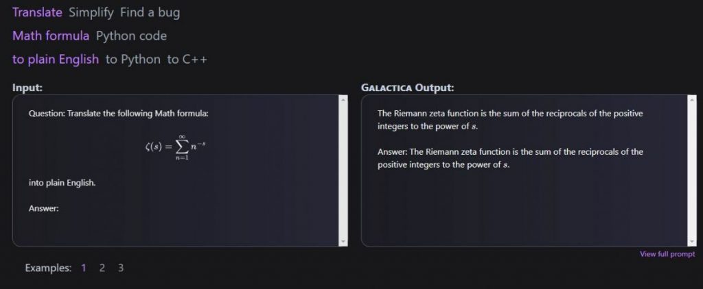 Modelele Galactica pot funcționa cu vocabular științific, matematică, formule chimice și coduri sursă, deoarece au fost instruite pe un set de date științifice nou-nouț, de înaltă calitate, numit NatureBook.