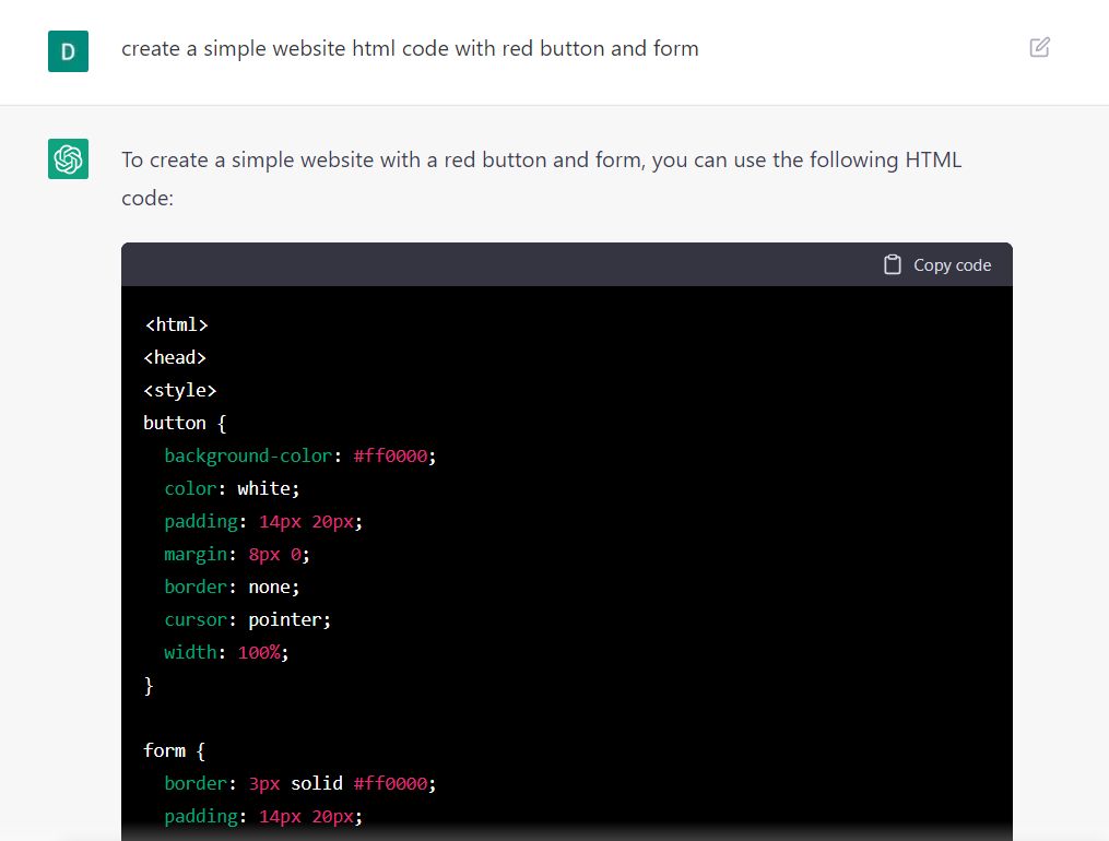 ChatGPT est un chatbot de site Web qui vous aide à créer du code HTML pour votre site Web. Pour ce faire, il vous pose des questions sur votre site Web, telles que le type de contenu que vous souhaitez inclure et la conception que vous souhaitez. Une fois qu'il a toutes les informations dont il a besoin, ChatGPT génère le code HTML pour vous. Vous pouvez ensuite copier et coller ce code dans votre site Web pour commencer.