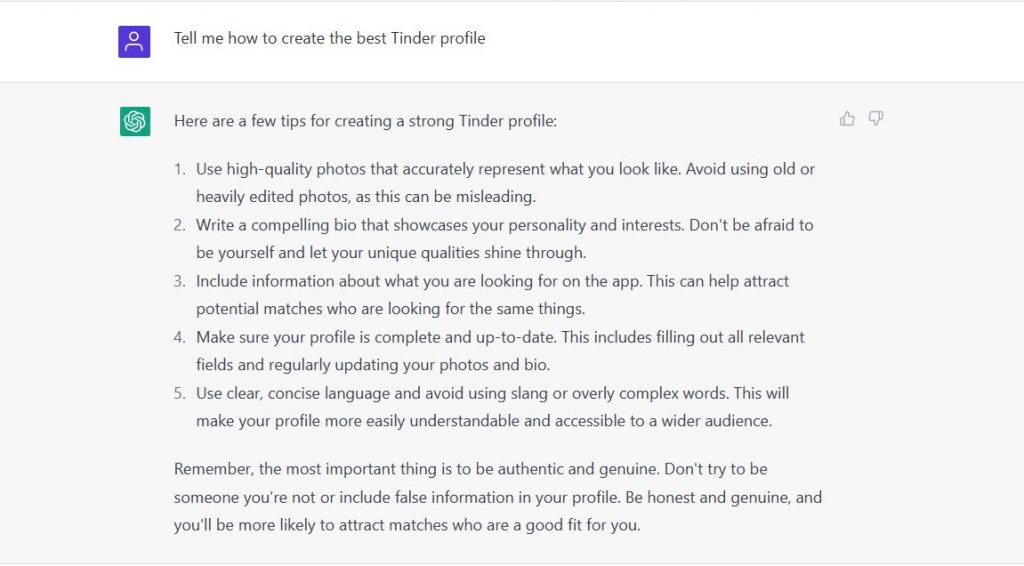 #2 ChatGPT for your Tinder's profile