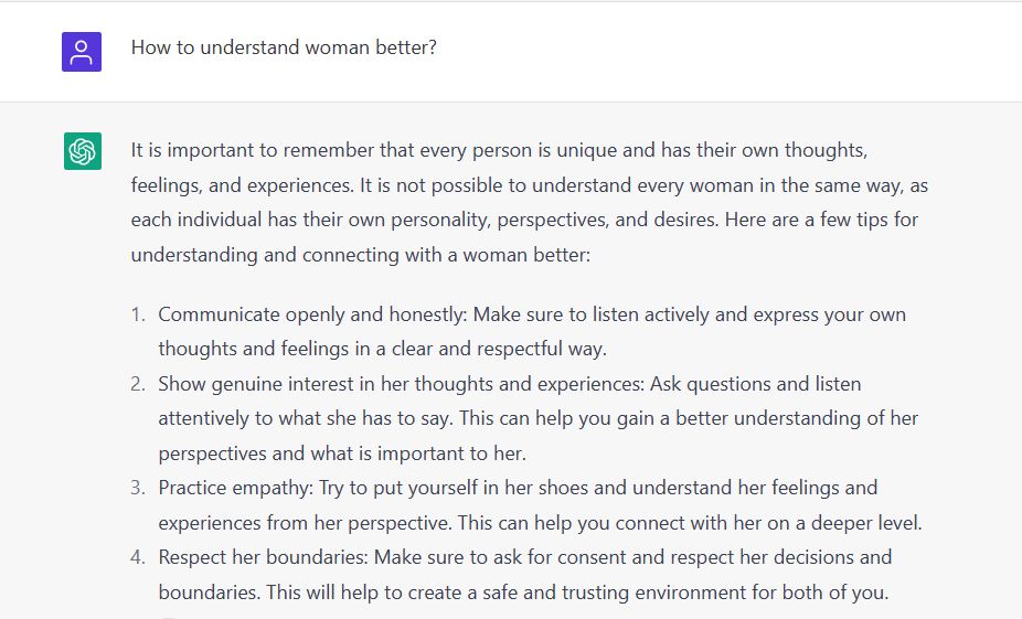 #5 ChatGPT for understand woman better