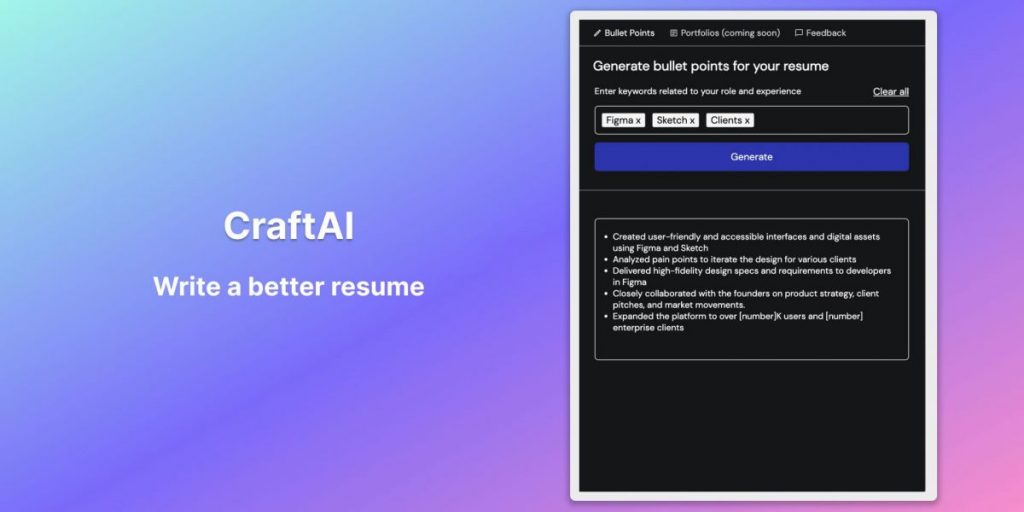 CraftAI - Resume/Portfolio Writer
