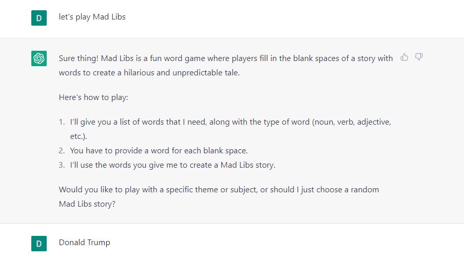 #6 Mad Libs Word Game