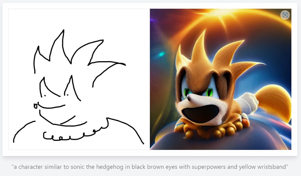 ένας χαρακτήρας παρόμοιος με τον Sonic the Hedgehog με μαύρα καστανά μάτια με υπερδυνάμεις και κίτρινο βραχιολάκι