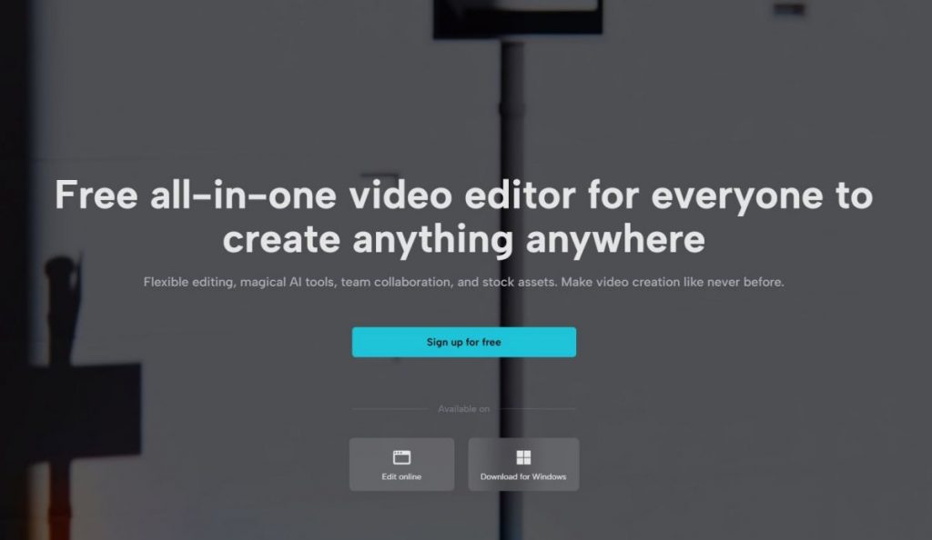 CapCut Miglior editor video basato su AI