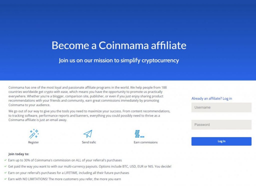 CoinMama – Best Crypto Affiliate Program for Lifetime Referral Commissions