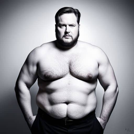 Prompt: a portrait photo of a fat guy