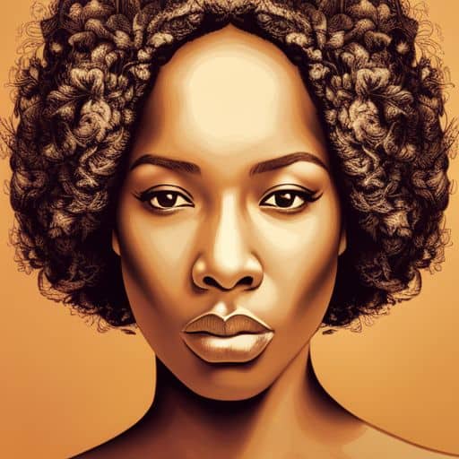 非洲年轻女性的双色调肖像