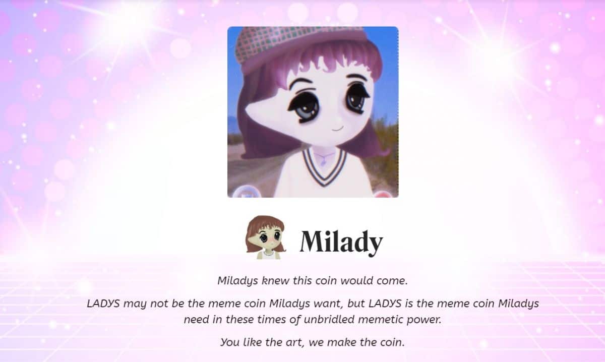 Milady meme coin. Milady meme Coin (Ladys),. Meme Coin.